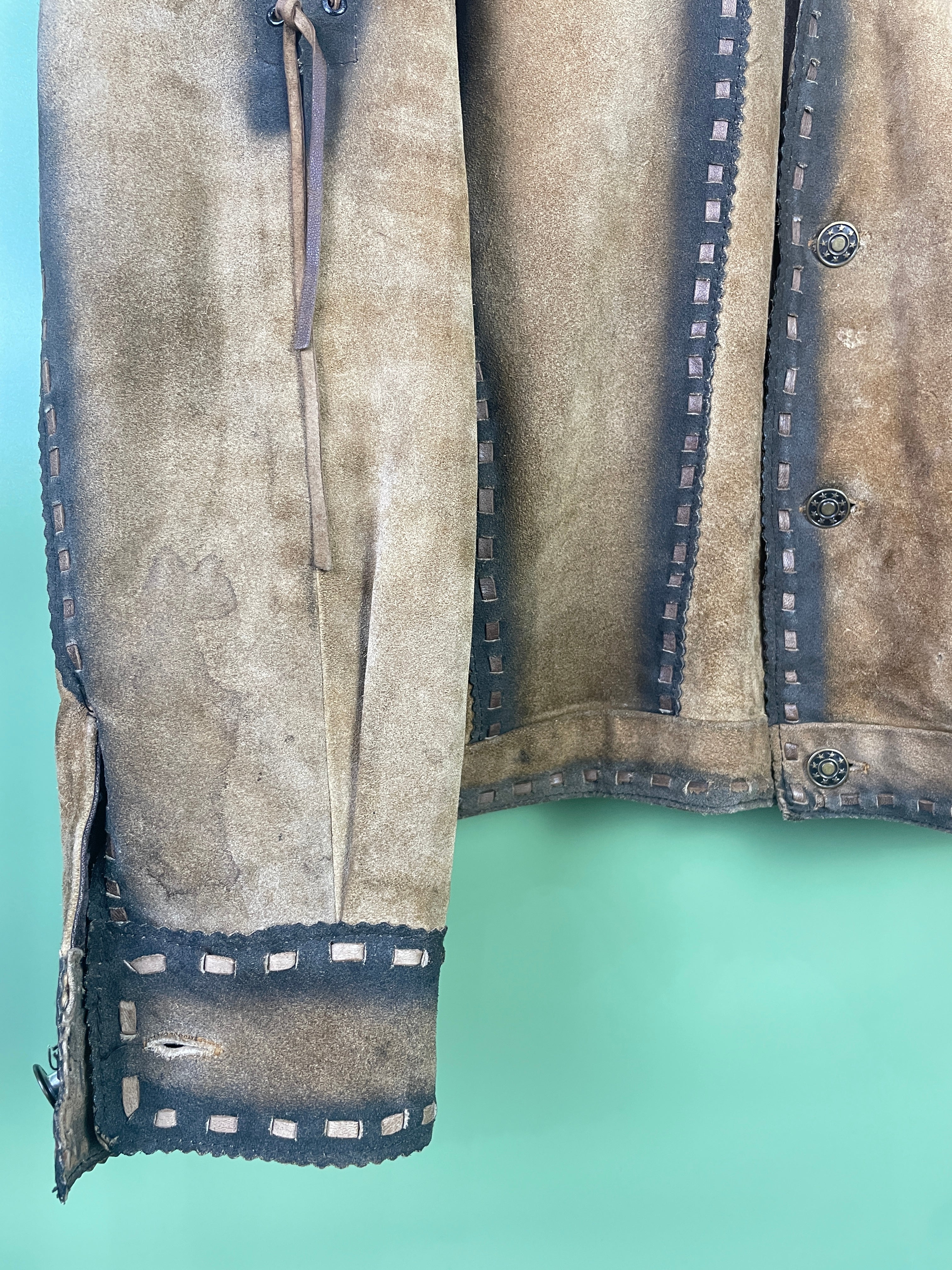 L  Stars and Stripes Suede Jacket