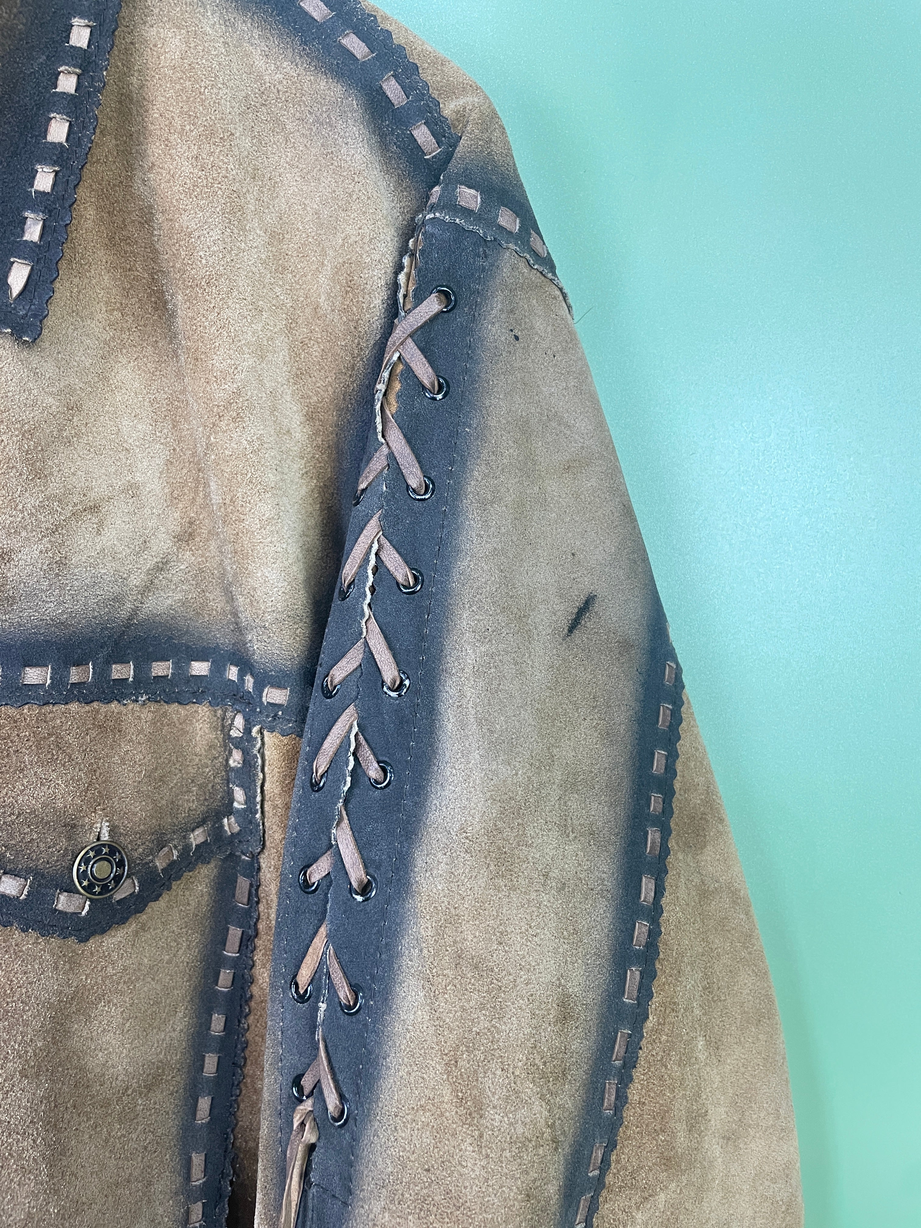 L  Stars and Stripes Suede Jacket