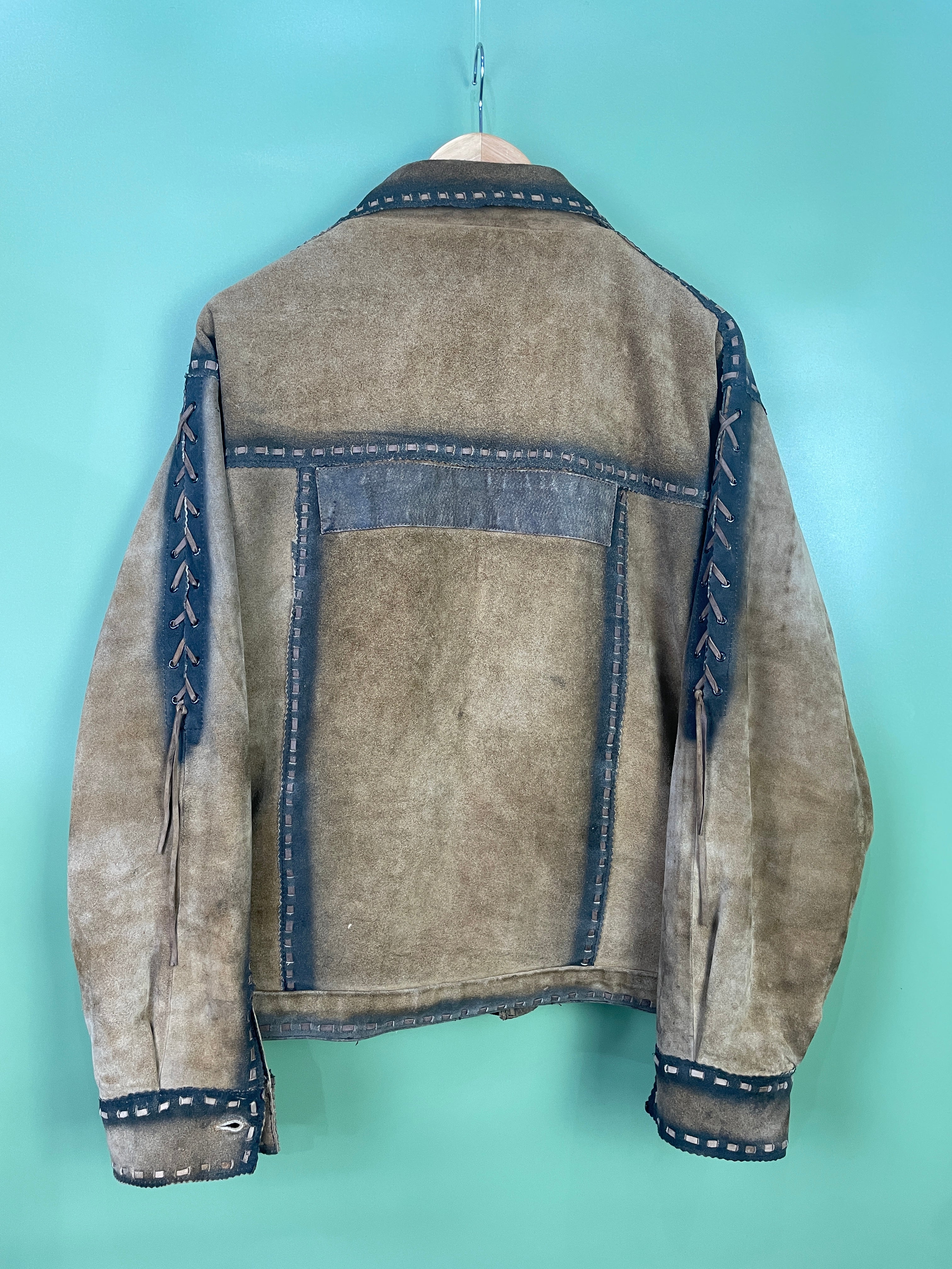L  Stars and Stripes Suede Jacket