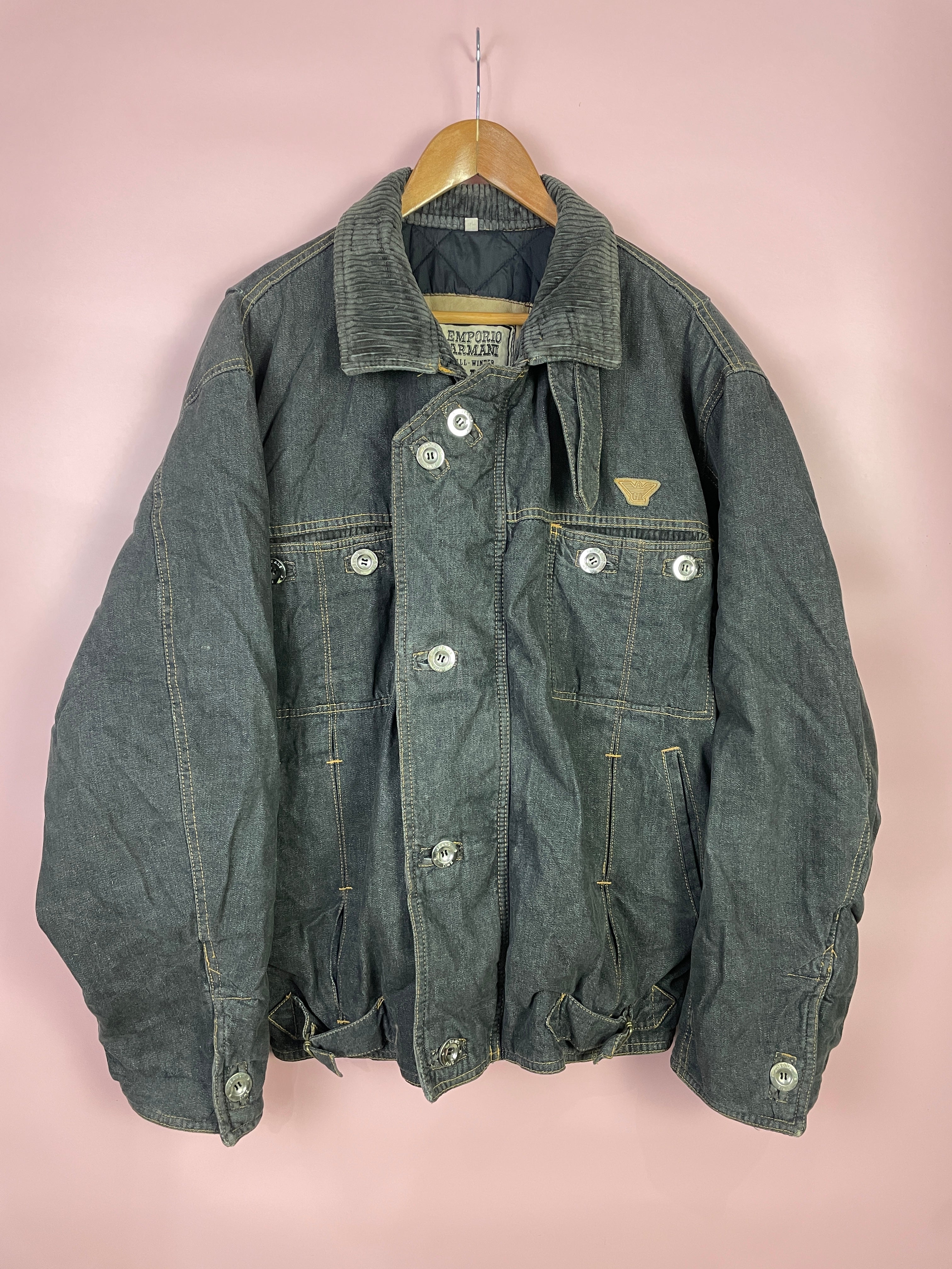 L made in Italy Emporio Armani Jeans Jacke grau/schwarz