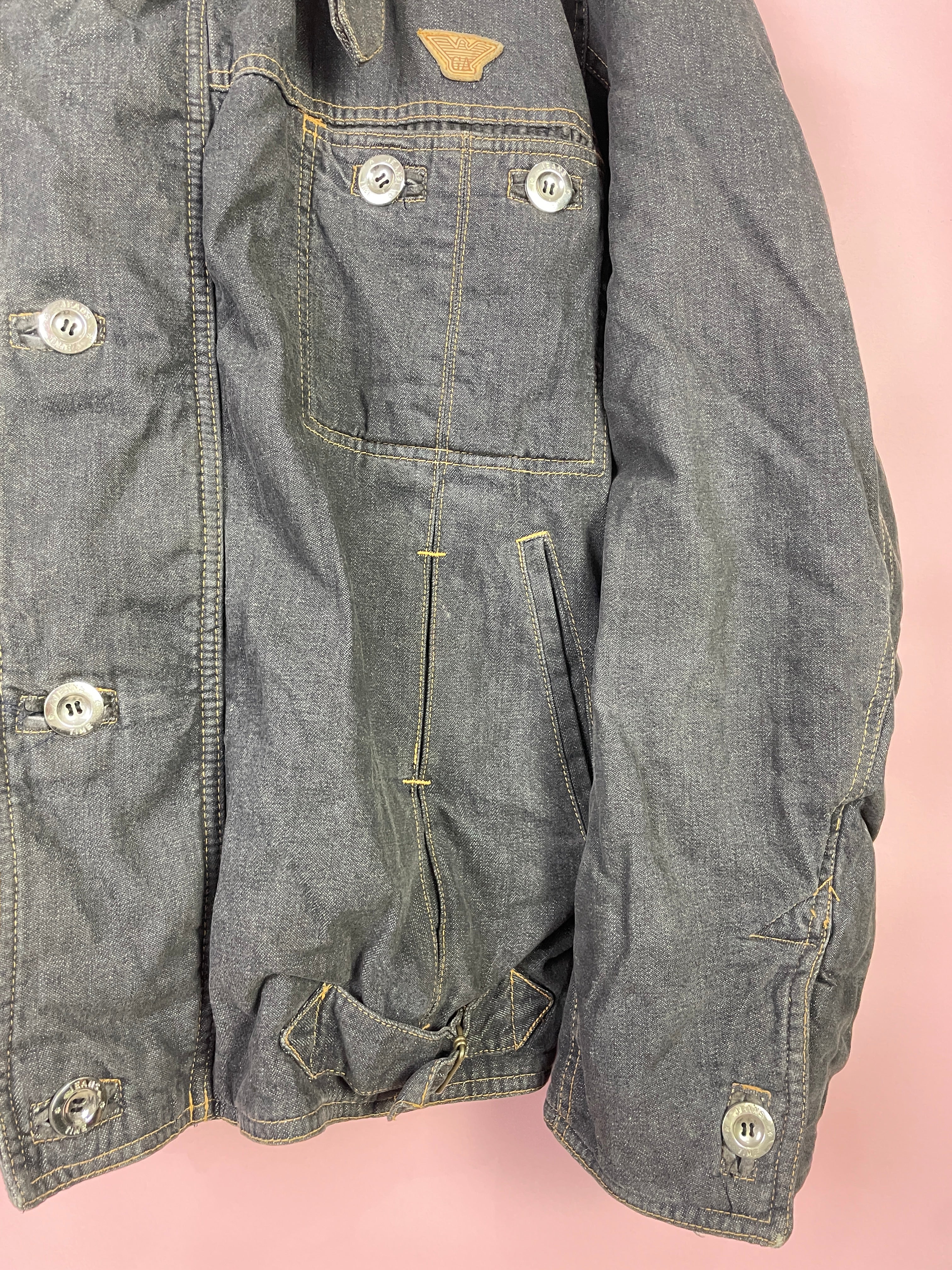 L made in Italy Emporio Armani Jeans Jacke grau/schwarz