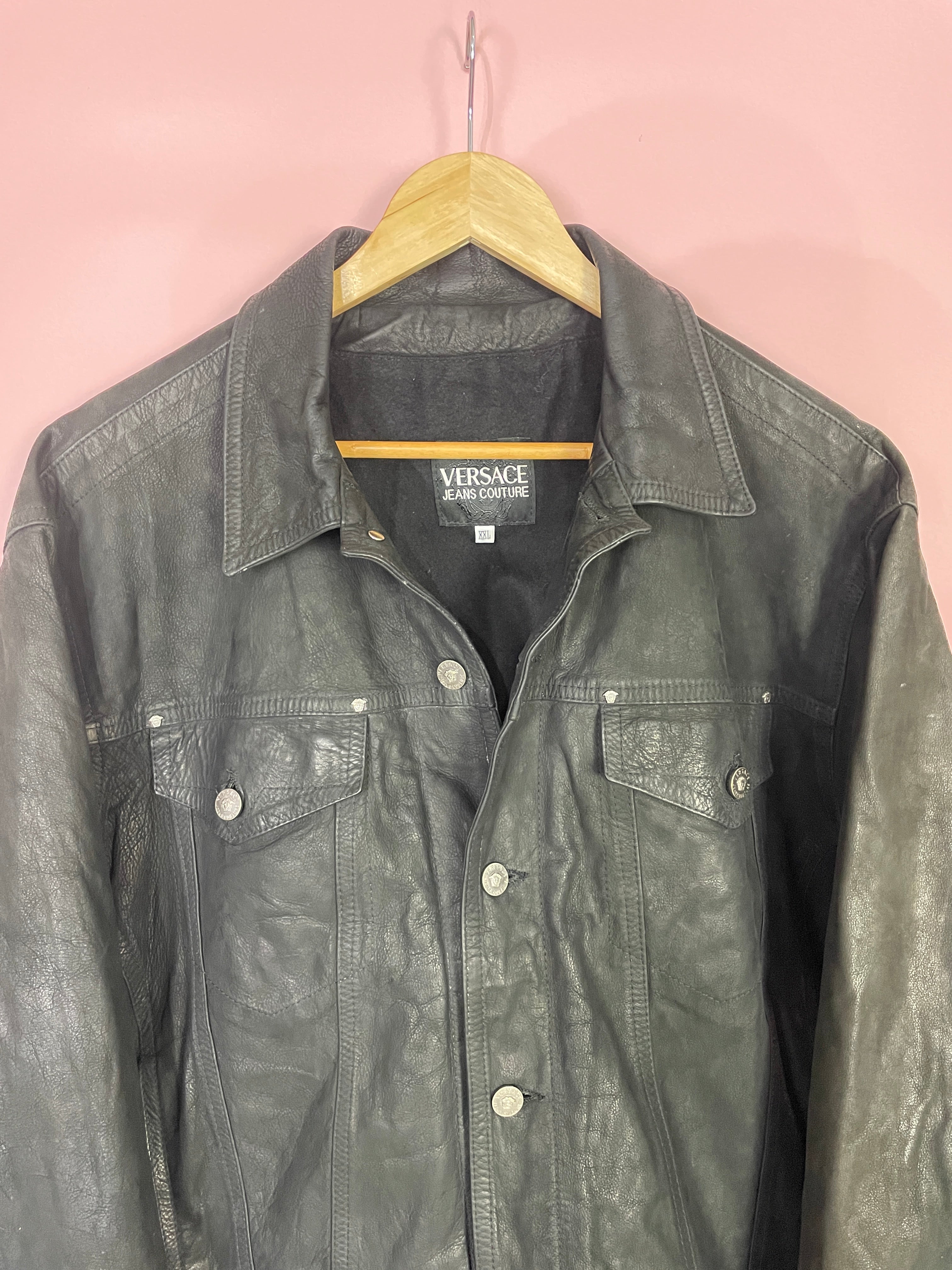 L-XL Versace Jeans Couture Leder Jacke