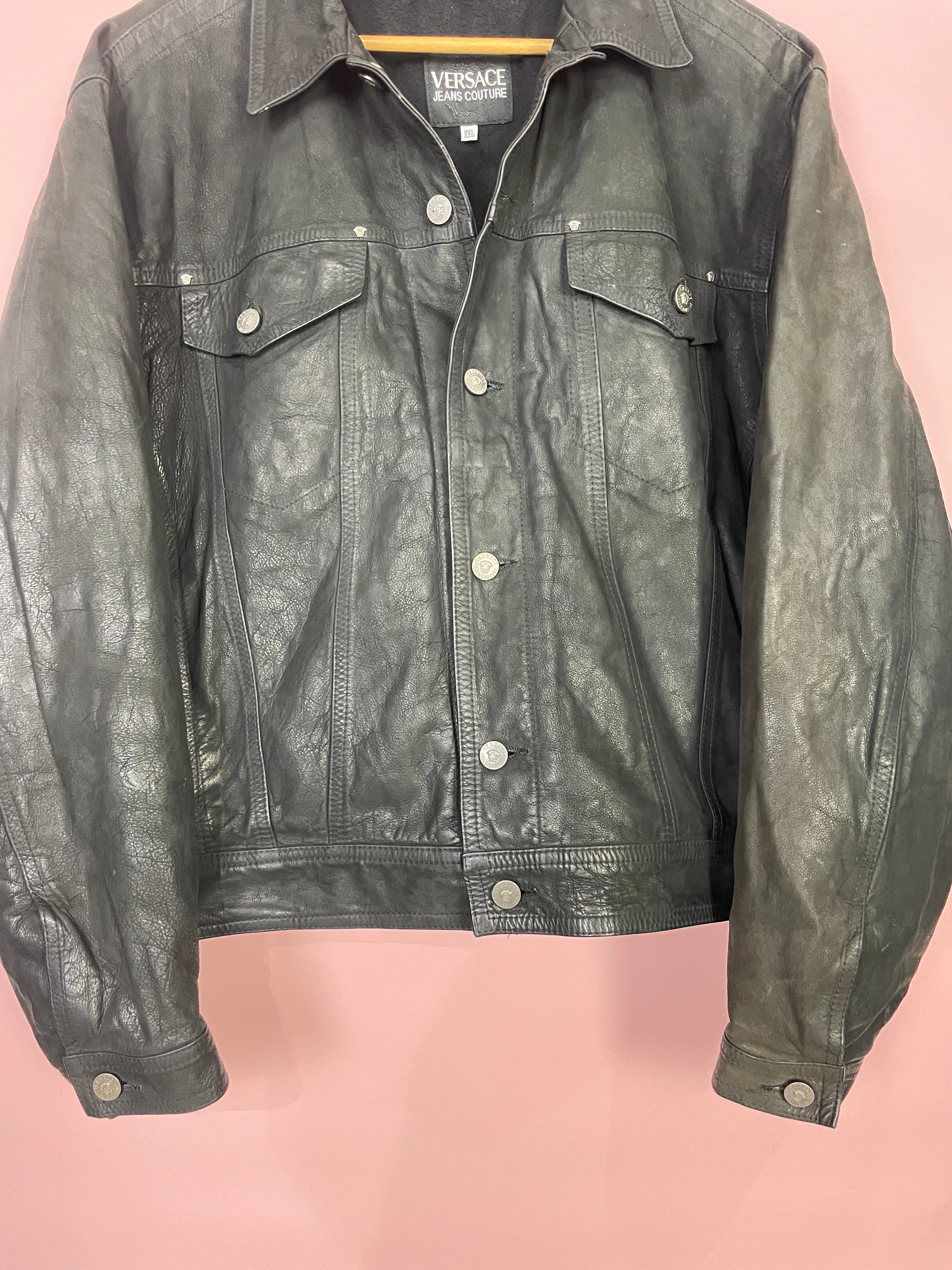 L-XL Versace Jeans Couture Leder Jacke