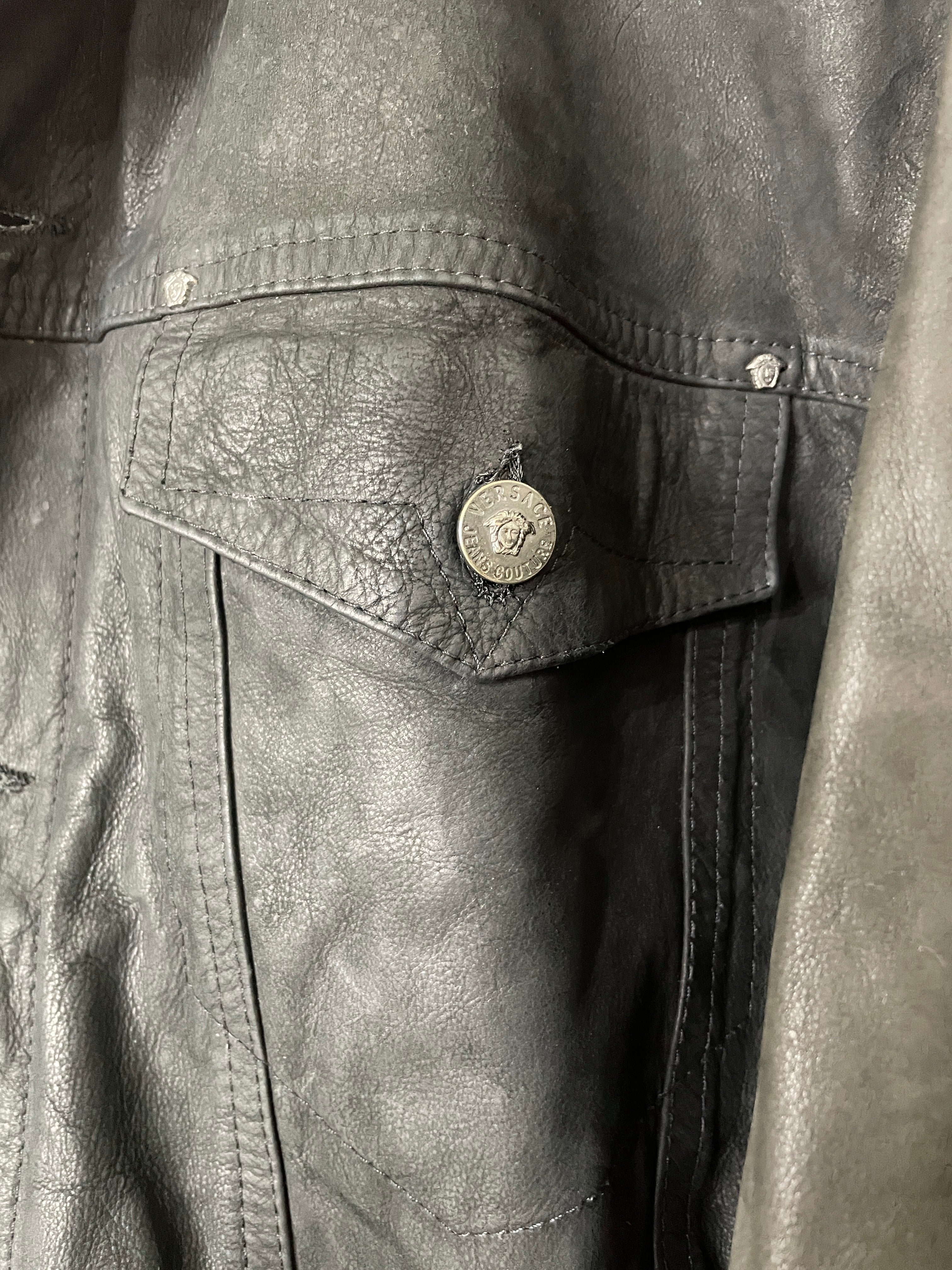 L-XL Versace Jeans Couture Leder Jacke