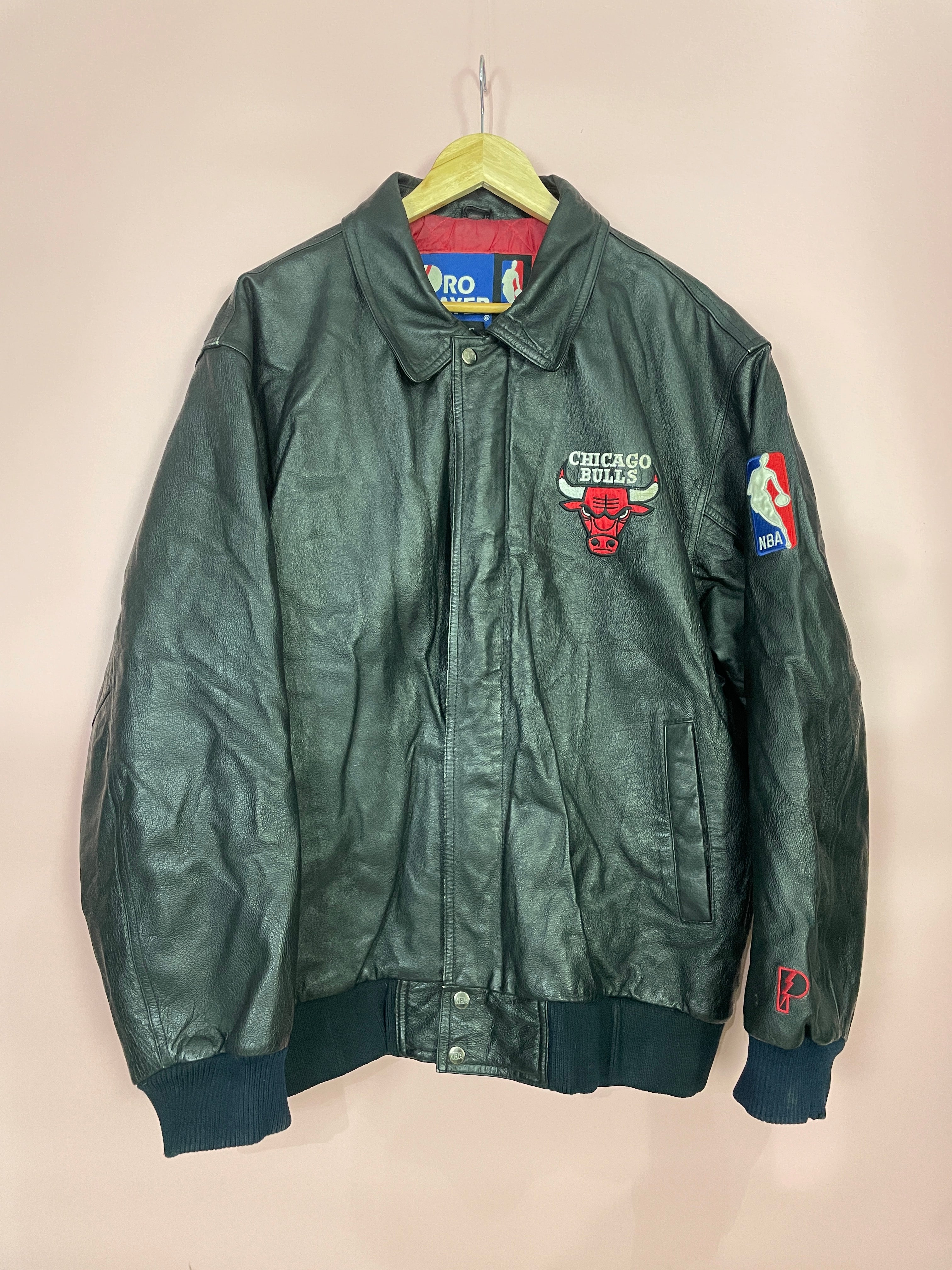 L-XL Vintage Chicago Bulls Jacket Leather Jacket