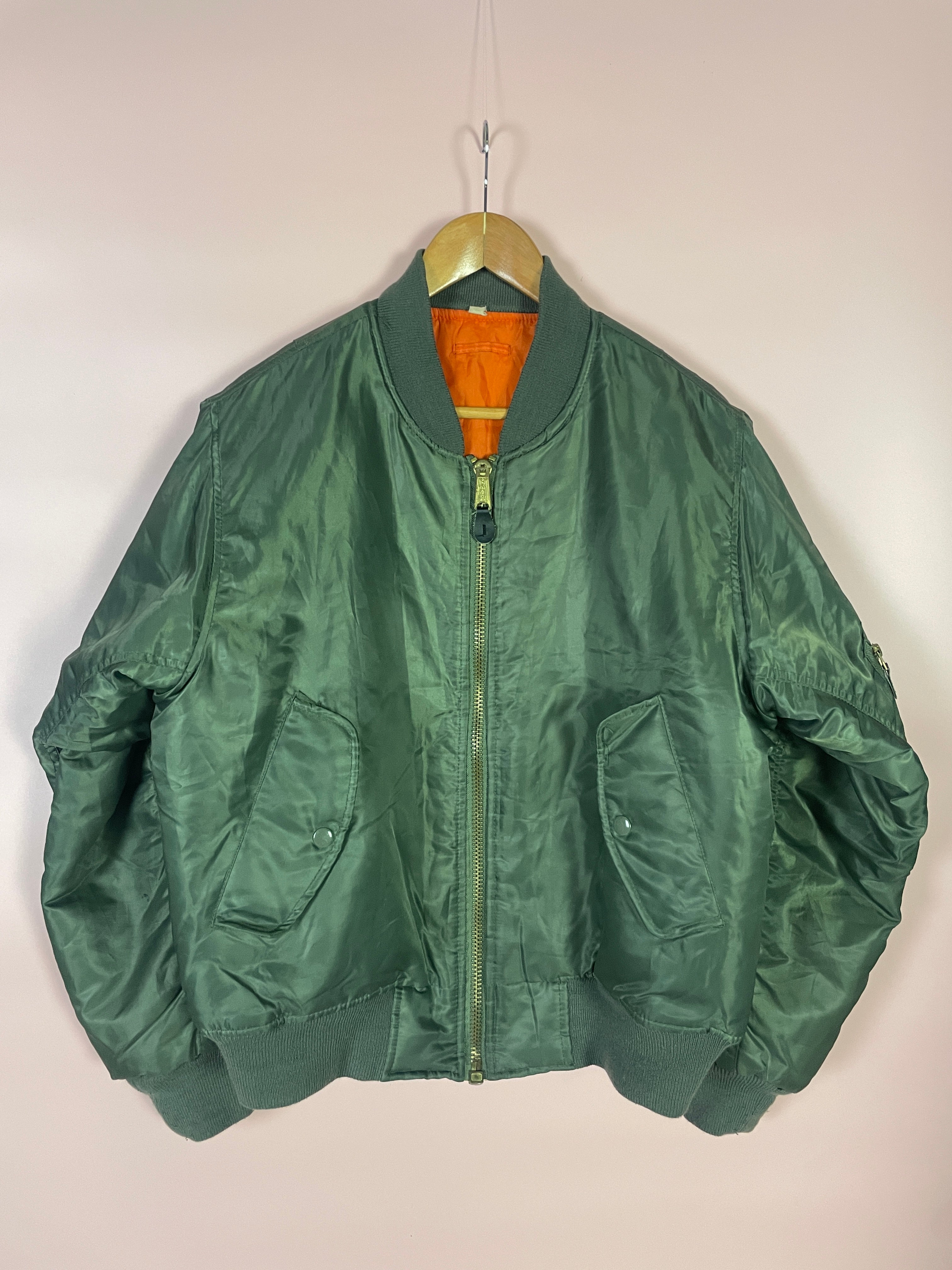 M reversible Bomber Jacke grün/orange