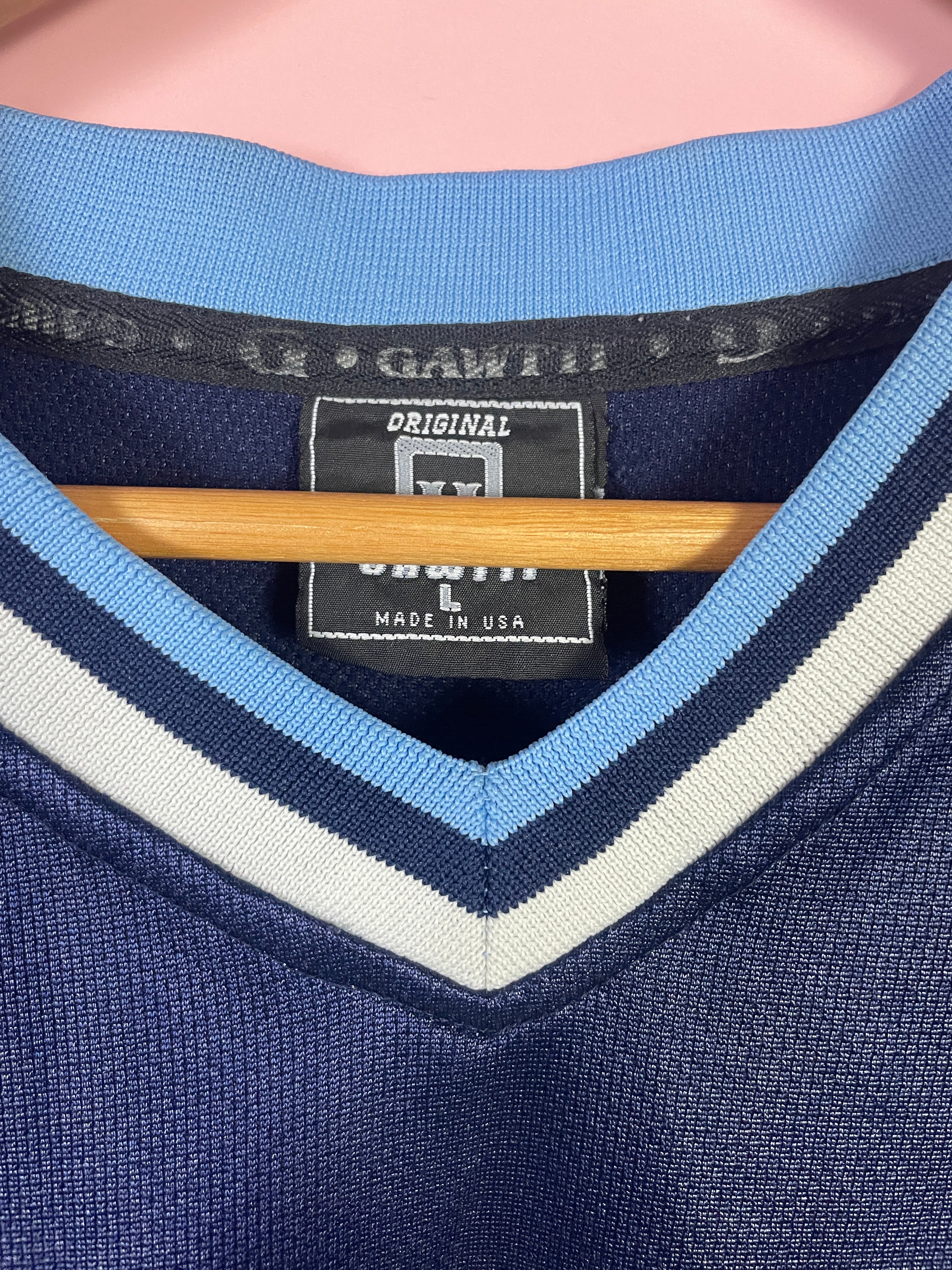 L Gawtti Jersey Vintage T-Shirt blau Hip Hop 90er