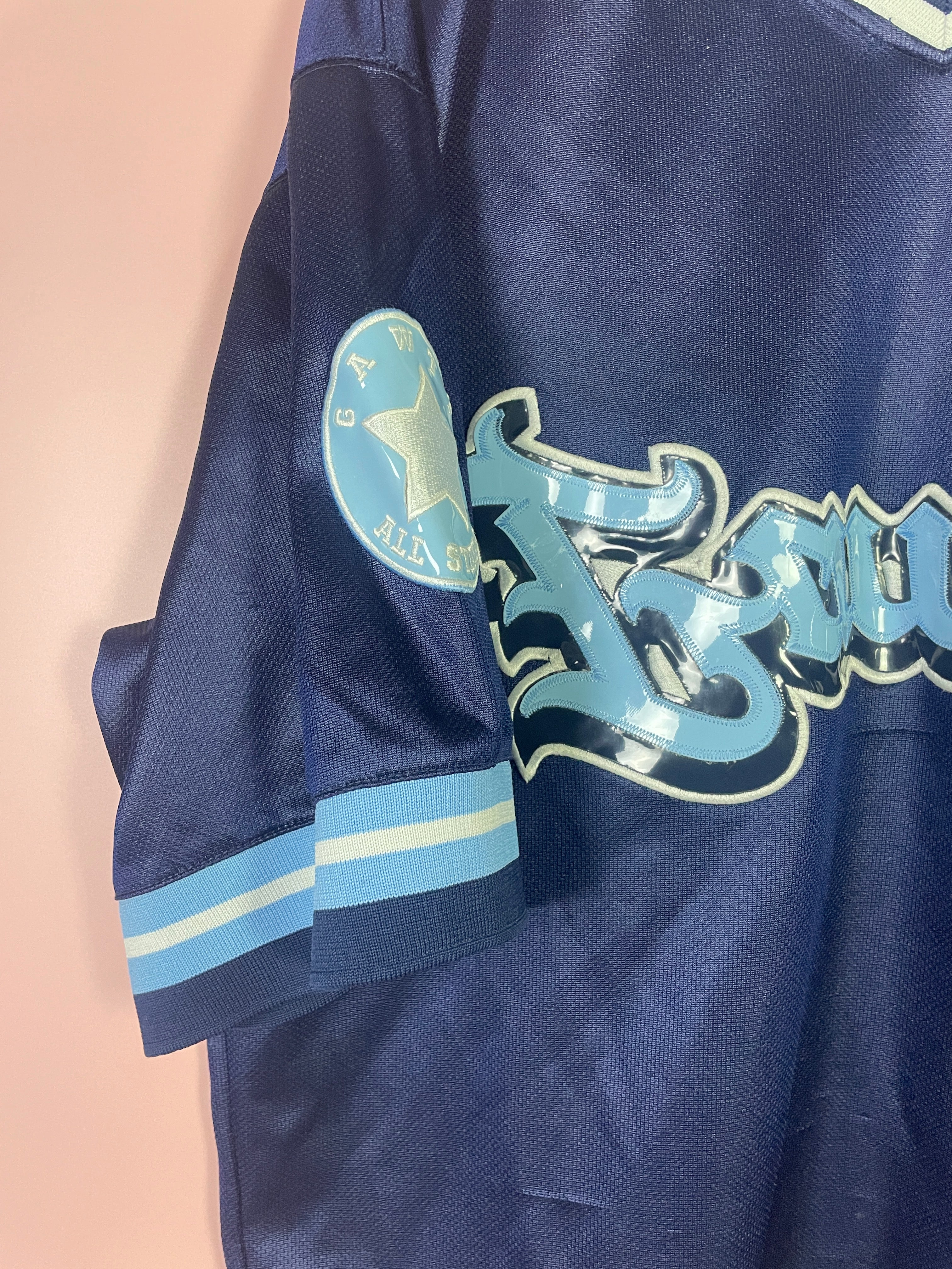 L Gawtti Jersey Vintage T-Shirt blau Hip Hop 90er