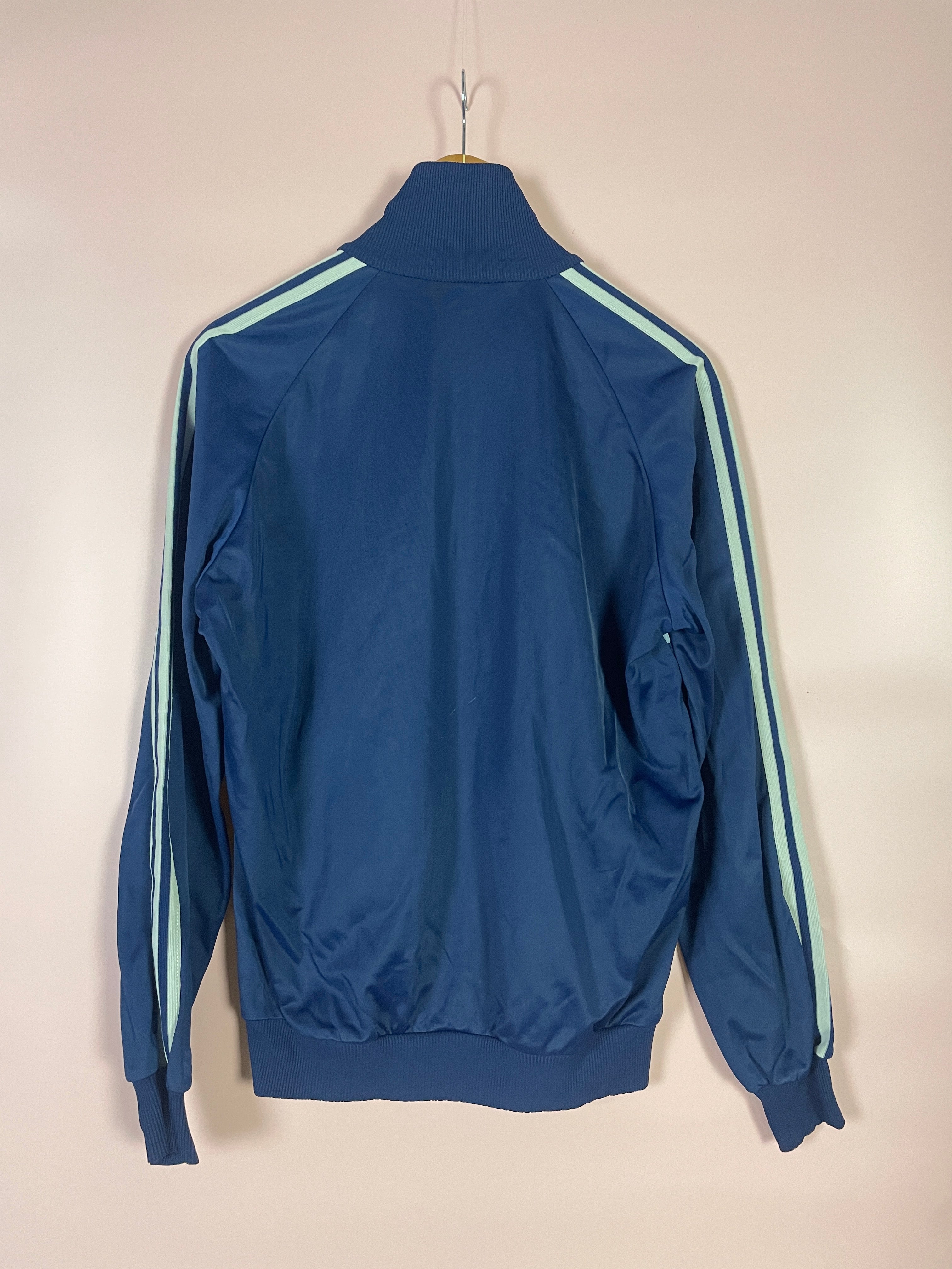 M Adidas Trainings Jacke Streifen dunkelblau
