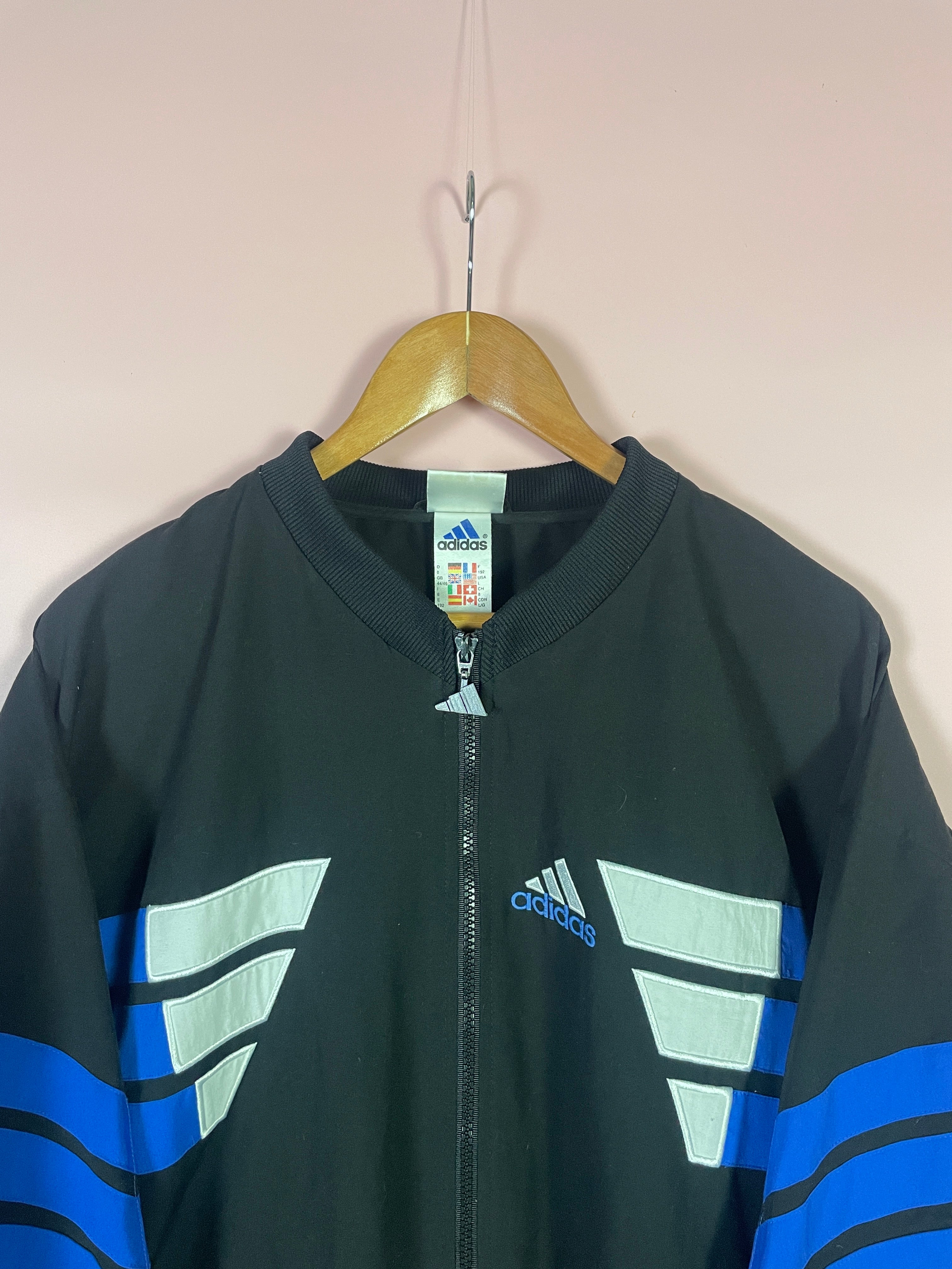 XL Adidas Trainings Jacke blau/schwarz