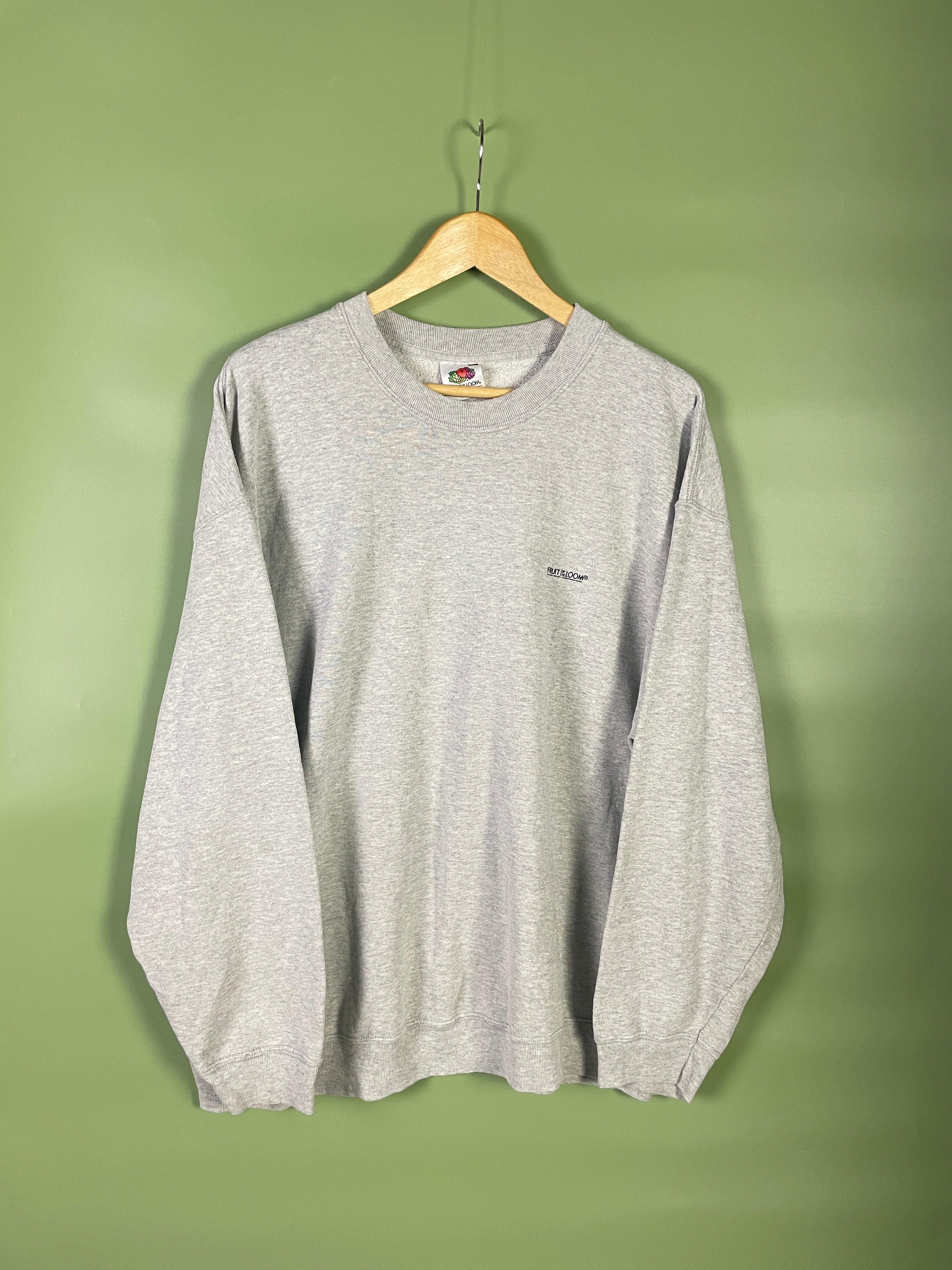M-L Fruit of the Loom Sweater grau