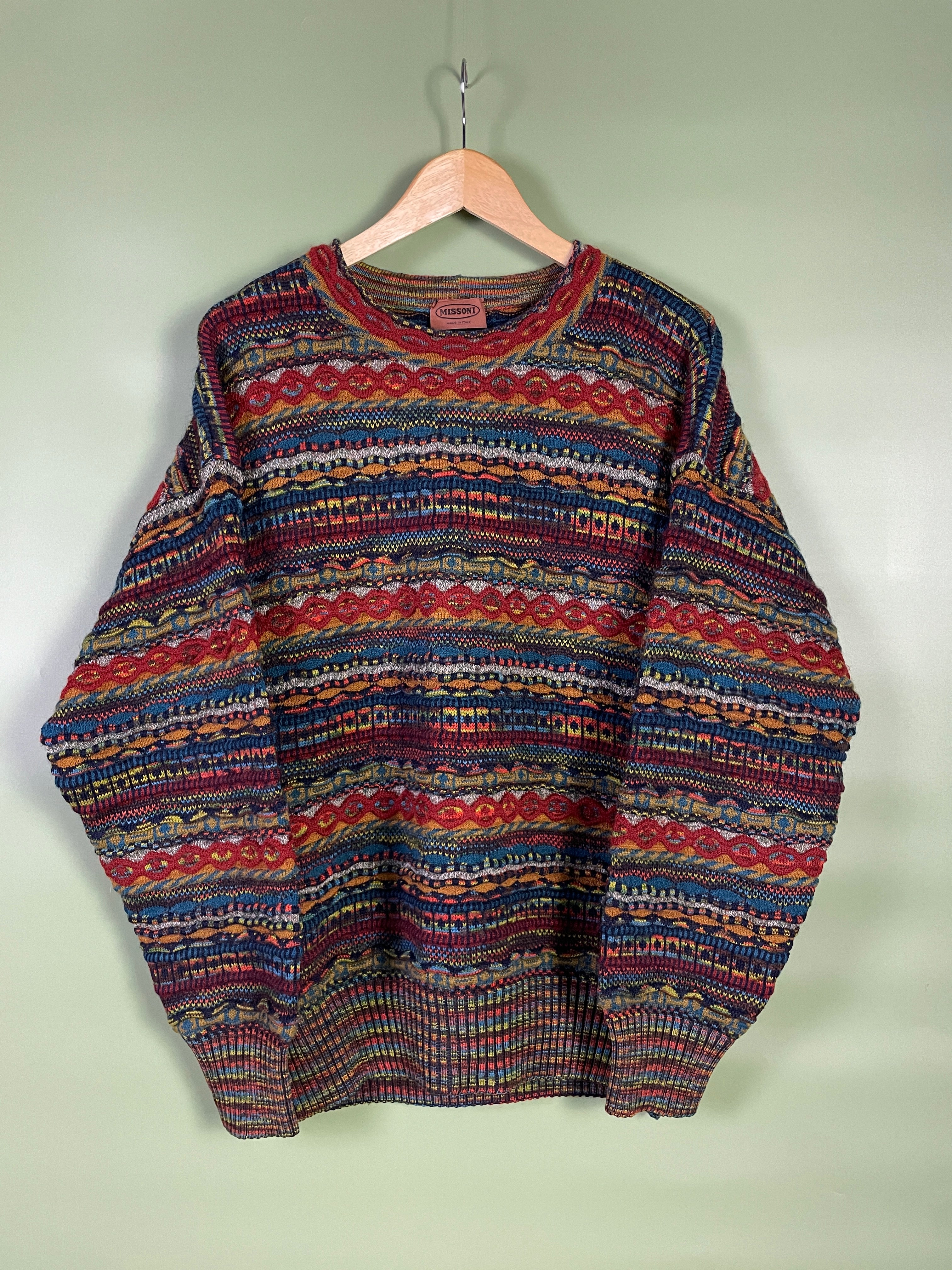 M Missoni Pullover Coogi Style rot