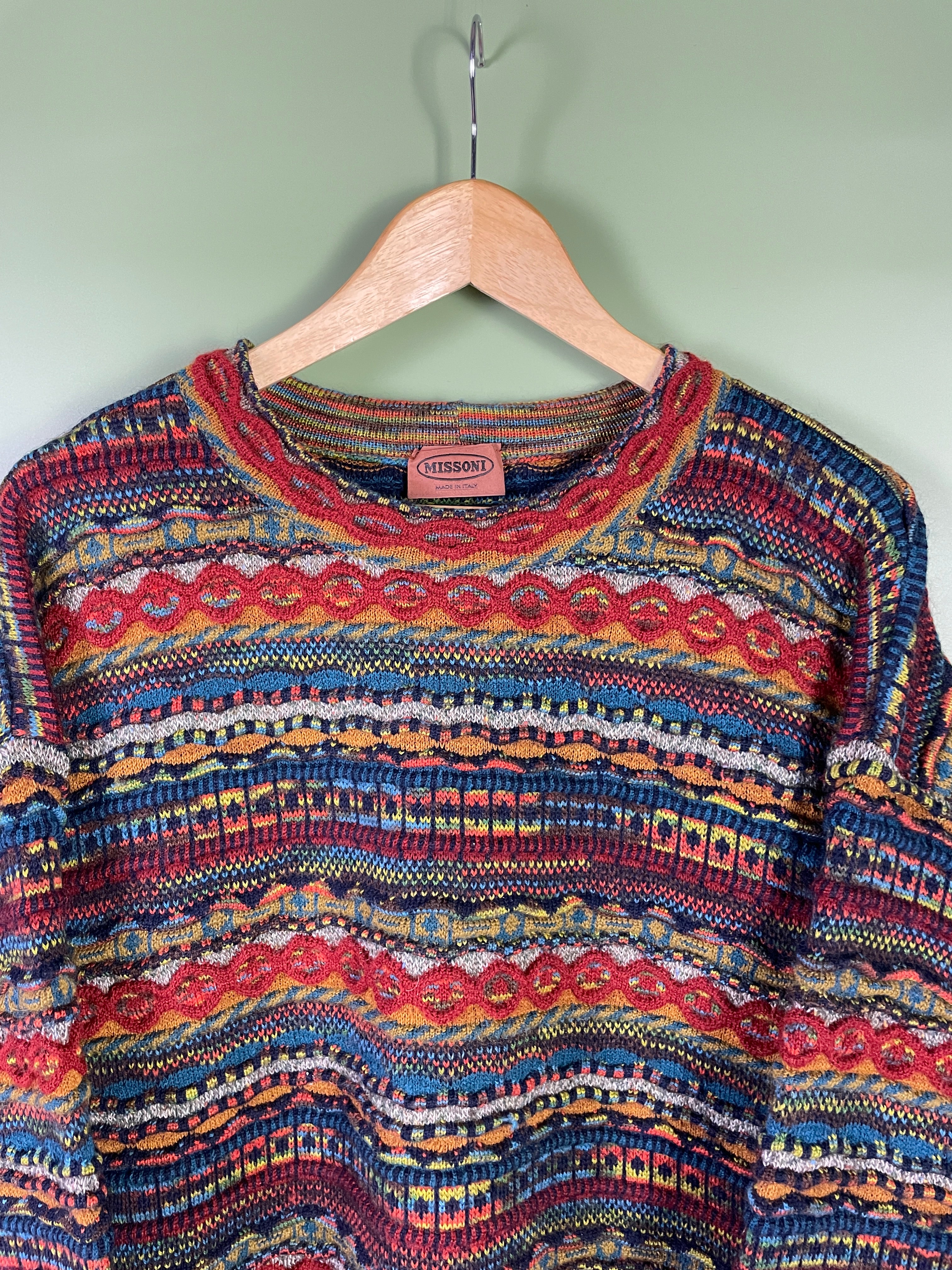 M Missoni Pullover Coogi Style rot