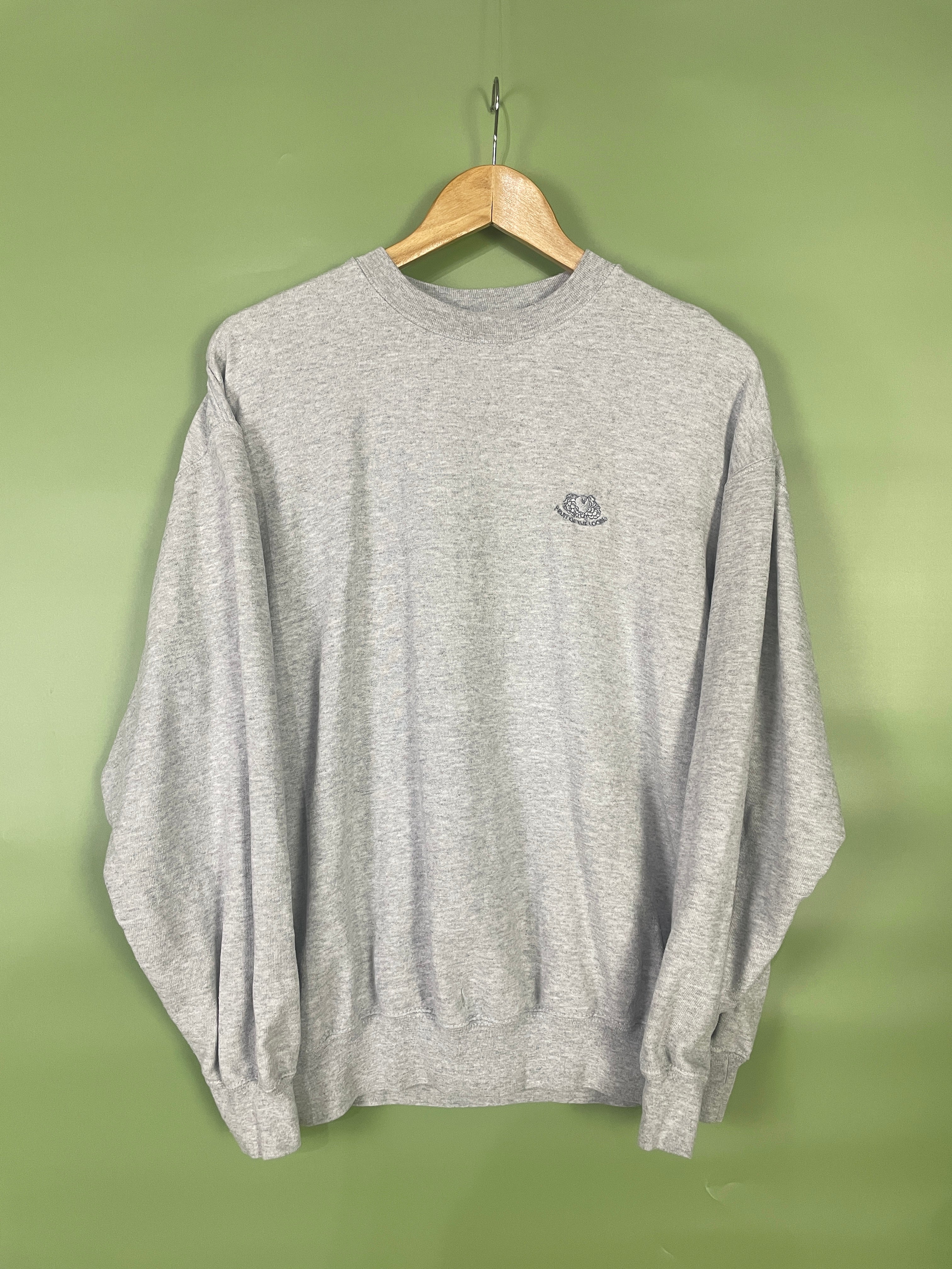 M-L Fruit of the Loom Sweater grau