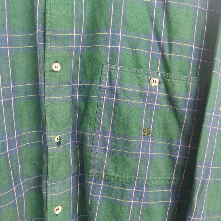 L Vintage Burberry Shirt kariert Grün Blau