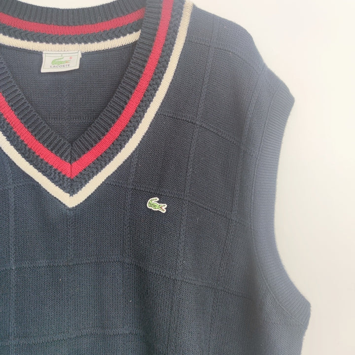 XL Vintage Lacoste Pullover Blau Rot