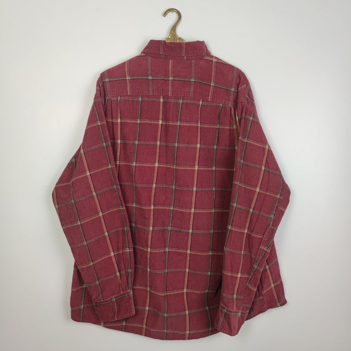 XL Vintage Cord Hemd Rot kariert
