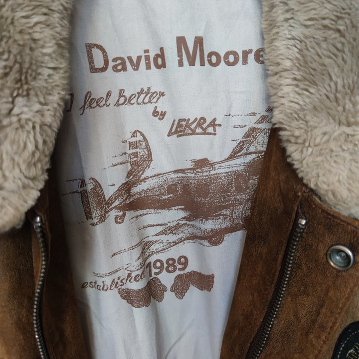 M-L David Moore Wildlederjacke Pilot braun