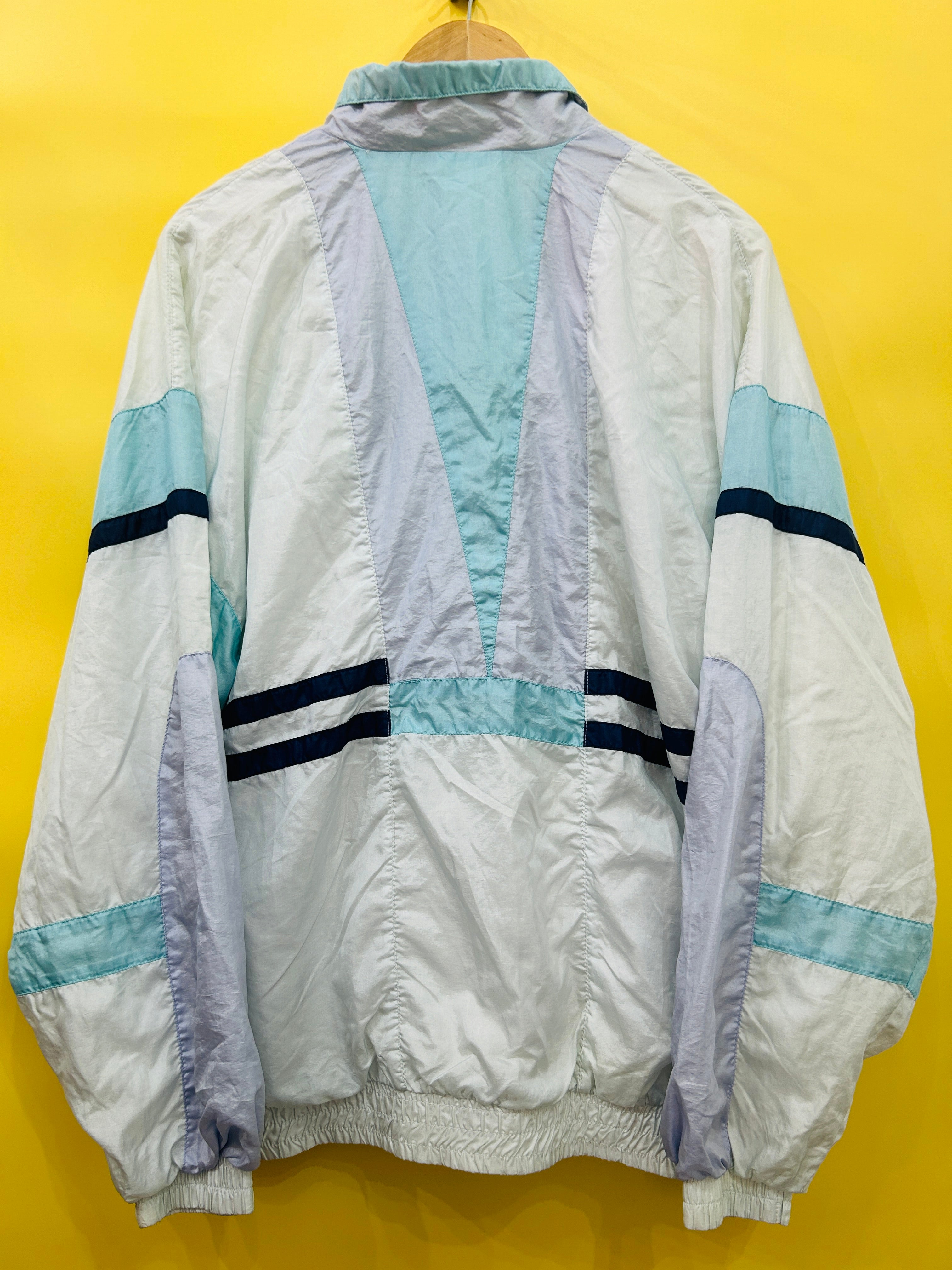 M-L Vintage Adidas Trainingsjacke weiß/mint