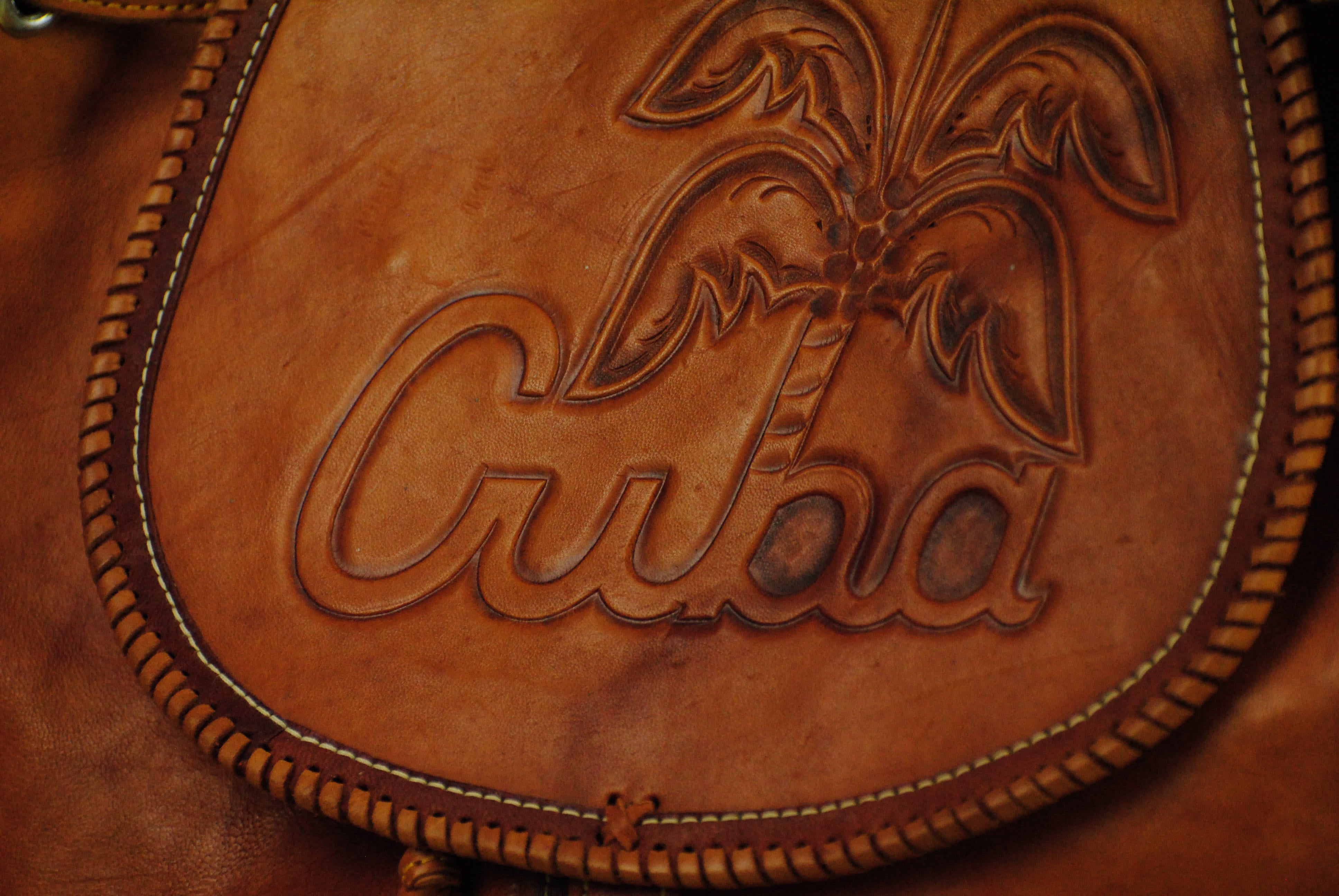 Hand made Cuba Lederrucksack  in hell braun