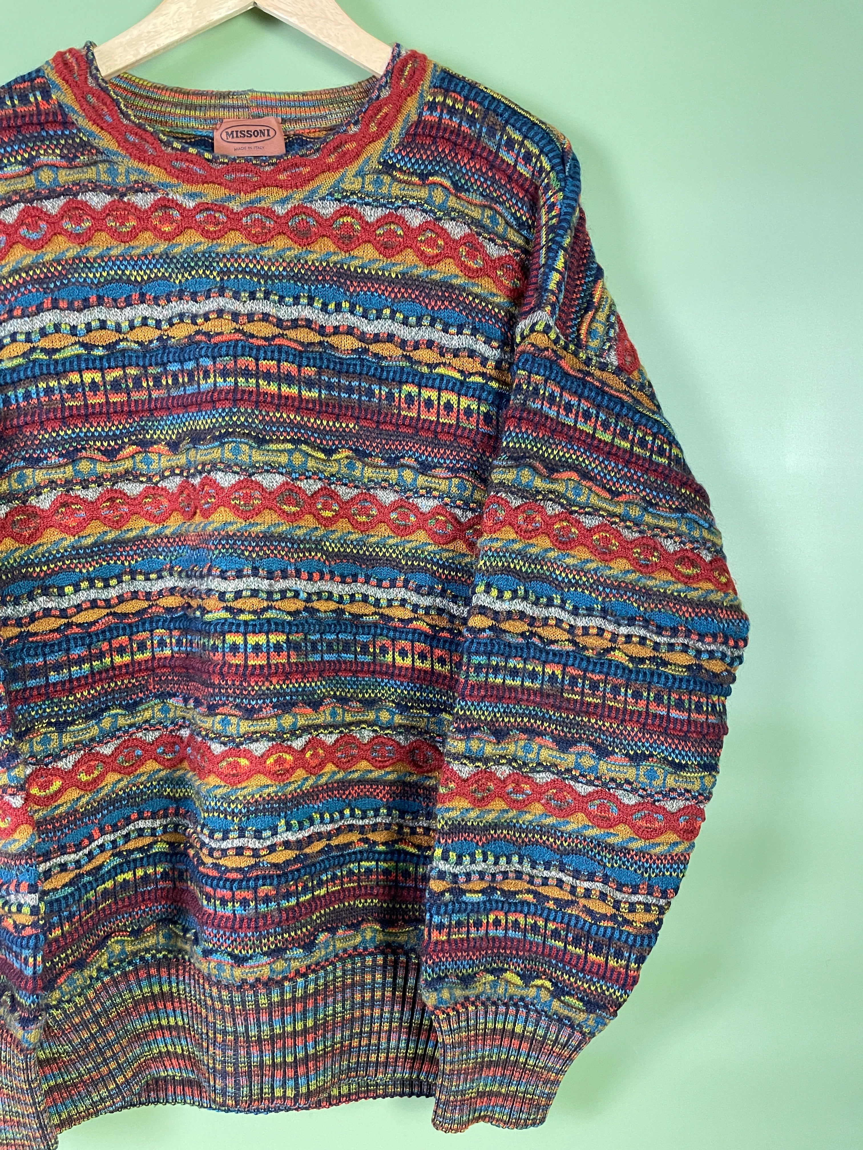 M Missoni Pullover Coogi Style rot